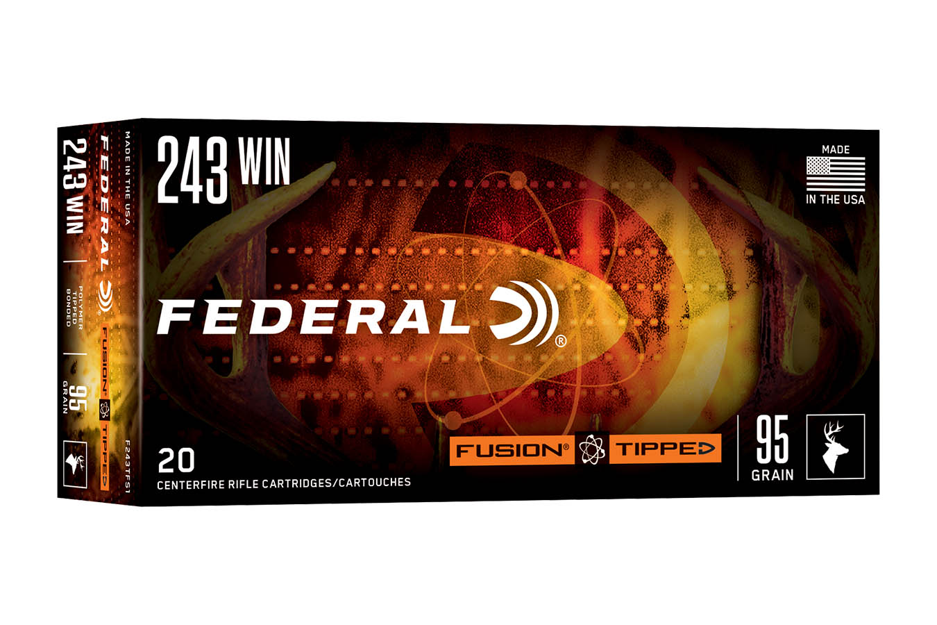 FEDERAL AMMUNITION 243 Win 95gr PTB Fusion Tipped Rifle 20/Box